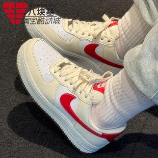 耐克女鞋2025新年款AF1空军一号复古红色钩子厚底板鞋 DC9486-109