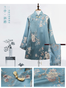 女款寿衣 老人纯棉全套殡葬用品 女士旗袍冲喜真丝寿服 天玺