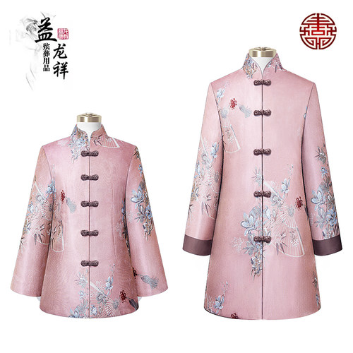 寿衣女 现代全套老人殡葬用品真丝全棉云锦长袍旗袍 冲喜送老寿服