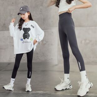 女大童保暖裤 加厚紧身瑜伽裤 子 秋冬加绒儿童运动打底裤 女童鲨鱼裤