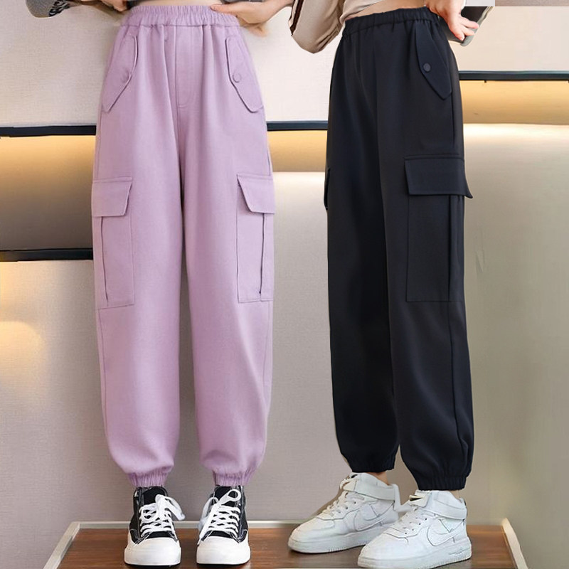 女童裤子春秋款2025新款秋装儿童运动裤春季长裤女大童工装裤休闲