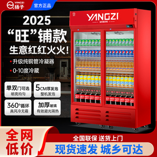 扬子单门啤酒饮料展示柜冷藏超市冰柜商用冰箱立式保鲜冷柜双开门