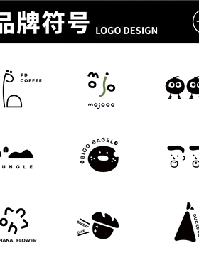 logo原创设计高端简约日系商标店铺企业公司品牌标志创意手绘卡通