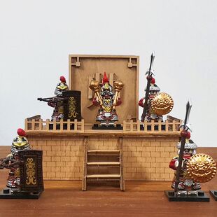 三国小侠积木三国小侠木制模型中古士兵军事积木点将台人仔展示场