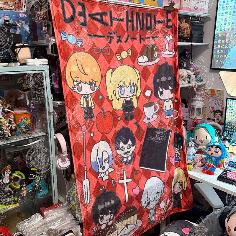 死亡笔记周边死亡笔记二次元动漫毛毯法兰绒夜神月L午睡毯宿舍