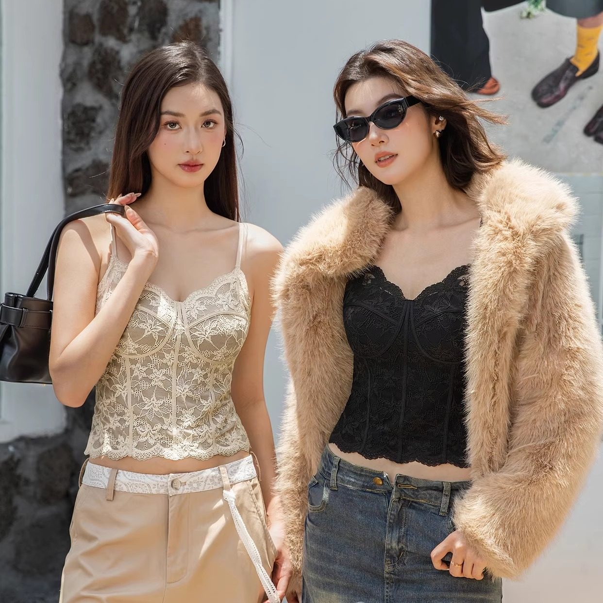 秋冬磨毛加绒吊带蕾丝背心女带胸垫修身显瘦辣妹打底加热外穿美背,女士内衣/男士内衣/家居服,保暖背心,淘宝优惠券,粉丝福利购,淘宝优惠卷