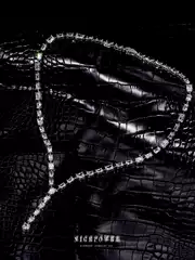 NICEPOWER Court Tennis Chain Rapeter Style Simple Versatile Hip-Hop Full Diamond Light Luxury Necklace