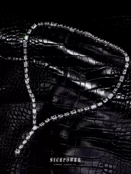 NICEPOWER Court Tennis Chain Rapeter Style Simple Versatile Hip-Hop Full Diamond Light Luxury Necklace