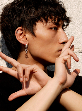 NICEPOWER 2025新款oupim五芒星耳坠简约精致满钻耳坠