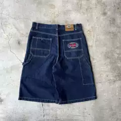 Wutang American Retro Embroidered Chain Denim Shorts Hip-Hop Street Straight-Leg Skateboard Shorts for Men
