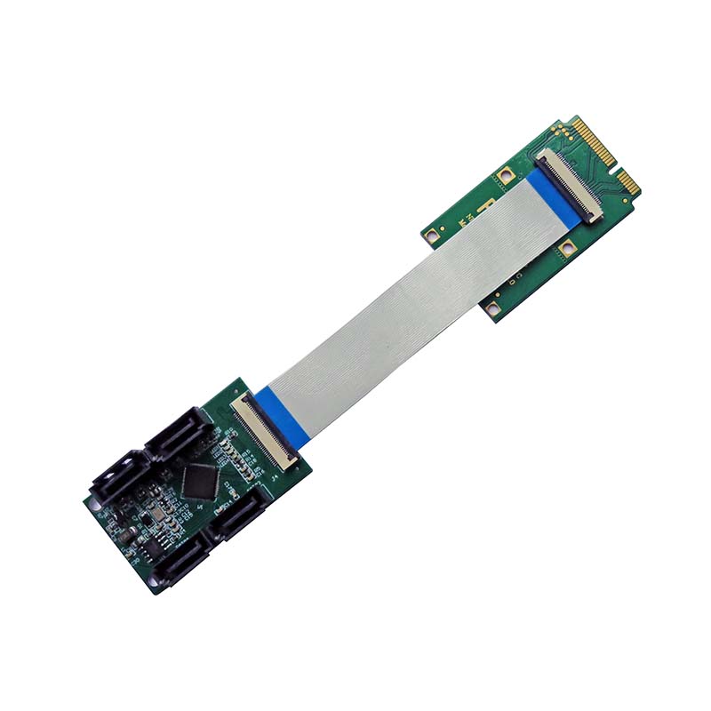 ASM1064 Mini PCIE转4个SATA3.0转接卡adapter延长线支持黑白群晖