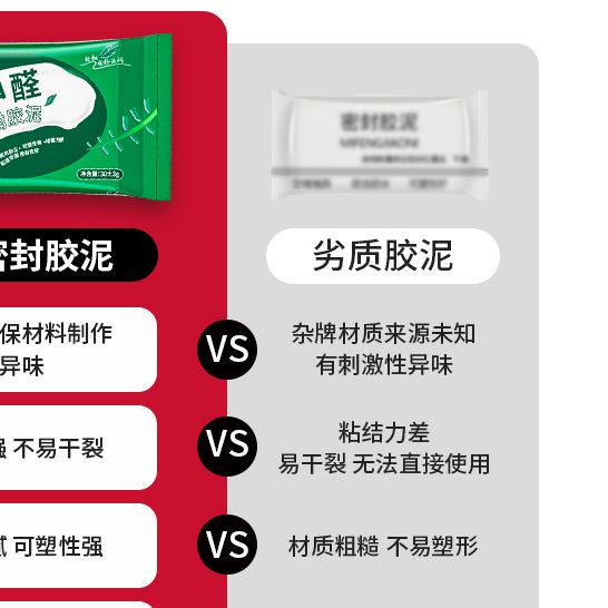 堵洞密封胶泥空调孔洞堵塞泥零甲醛防水防霉下水管堵漏封堵泥