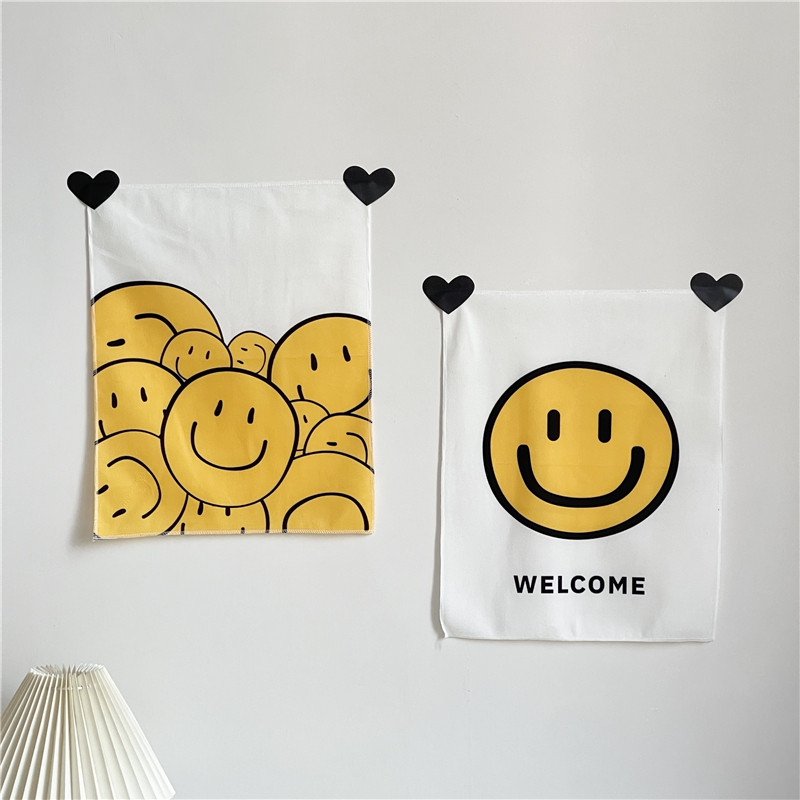 ins韩国太阳花治愈笑脸挂布 房间卧室床头背景墙纸自粘墙贴纸壁饰