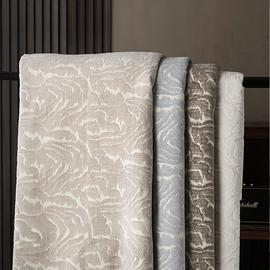 2.8米窗帘布高档提花条纹奶油风遮光 卧室客厅 现货 抱枕沙发面料