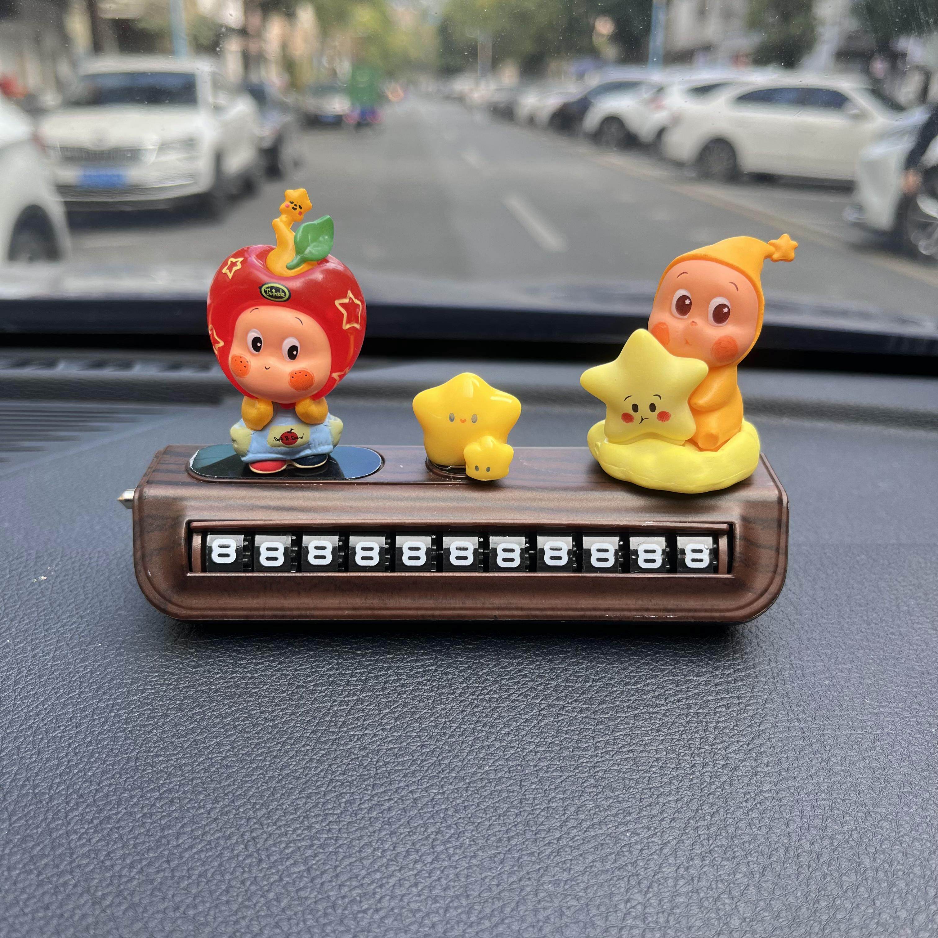 2026新款挪车电话牌可爱星星人高级感汽车临时停车号码牌车载摆件