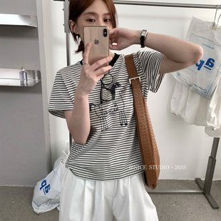 T恤L8852 夏上新小马印花钉珠工艺短袖 奶思家NICE STUDIO