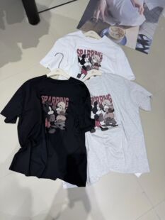 休闲舒适百搭T恤卡通字母印花短袖 宽松大版 韩版 T恤女上衣 夏季