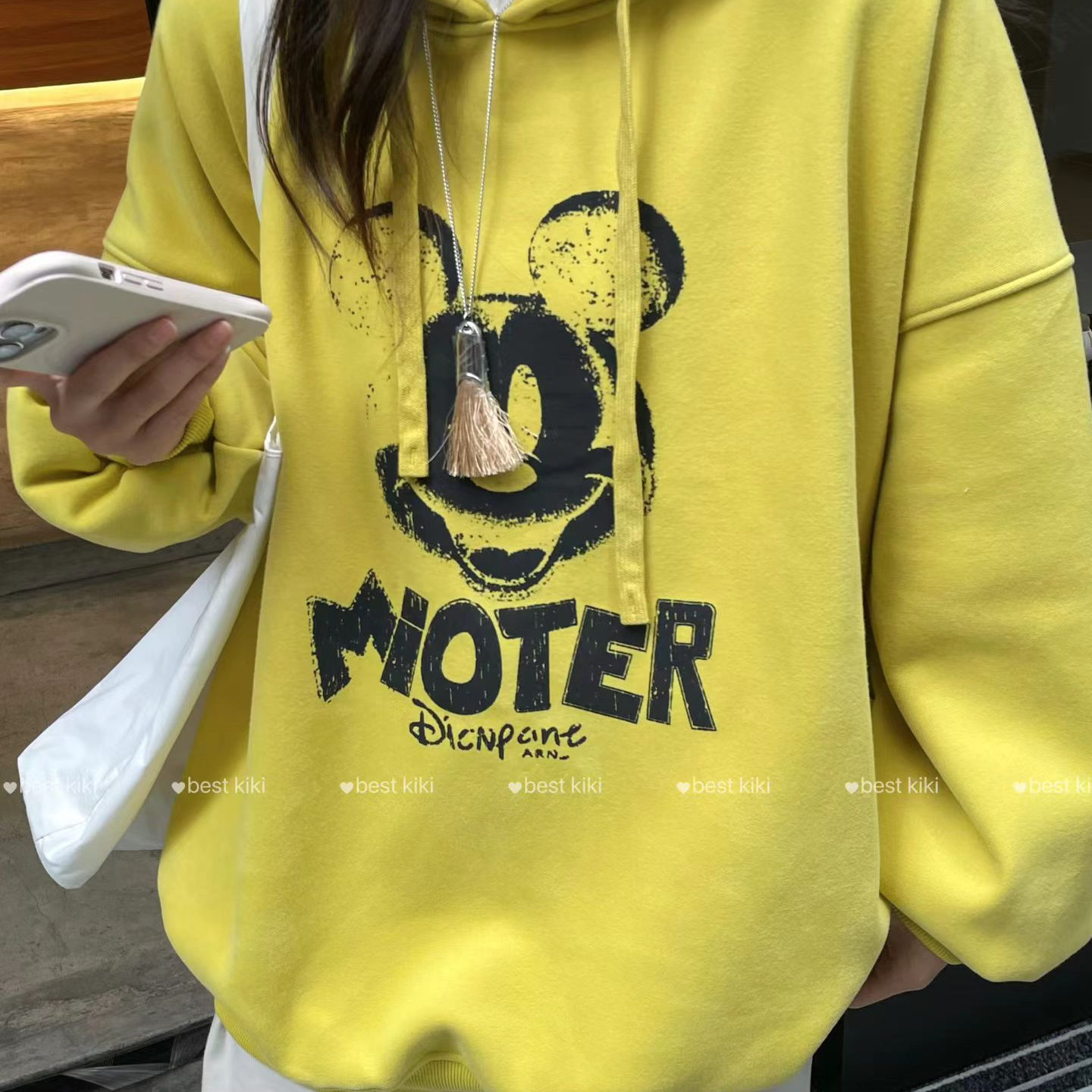 KIKI韩版宽松慵懒风卡通印花卫衣