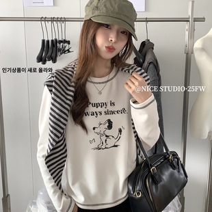 奶思家NICE T恤W699 STUDIO德绒蹦跑小狗长袖