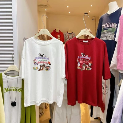 ZC-夏季上新韩系大版宽松休闲卡通印花短袖T恤92397