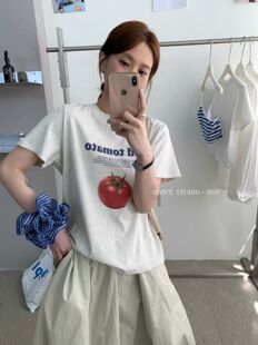 宽松休闲舒适百搭T恤卡通字母潮 韩版 奶思家Nice studio2026夏季