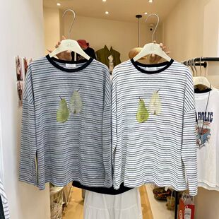 百搭气质显瘦圆领长袖 时尚 T恤女宽松休闲上衣 韩版 ZC2026夏季