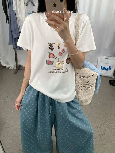 Nice studio奶思家26年夏上新韩系常规版休闲百搭短袖T恤女上衣潮