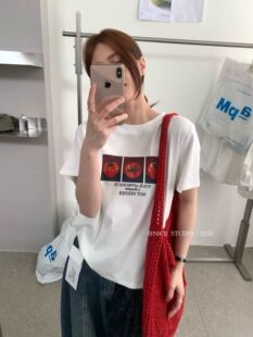 NICE T恤女上衣潮 STUDIO奶思家夏上新韩系工艺西红柿印花短袖
