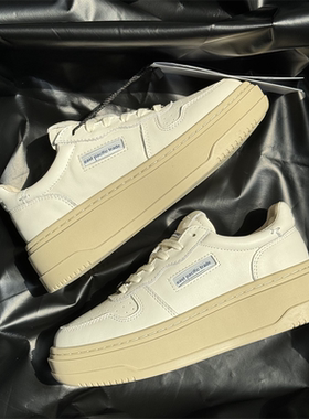 EPT鞋女厚底休闲小白鞋女新款真皮韩版百搭系带平底板鞋女潮鞋