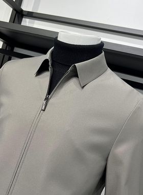 外贸2024春夏秋季防风新款男士休闲冲锋衣翻领夹克商务正规外套