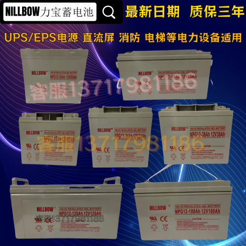 NILLBOW力宝蓄电池NPG65-12V100AH 17 24 38 阀控式免维护UPS应急