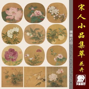 宋人小品集萃花卉宋代花鸟画国画临摹范本中式装饰画艺术微喷画心