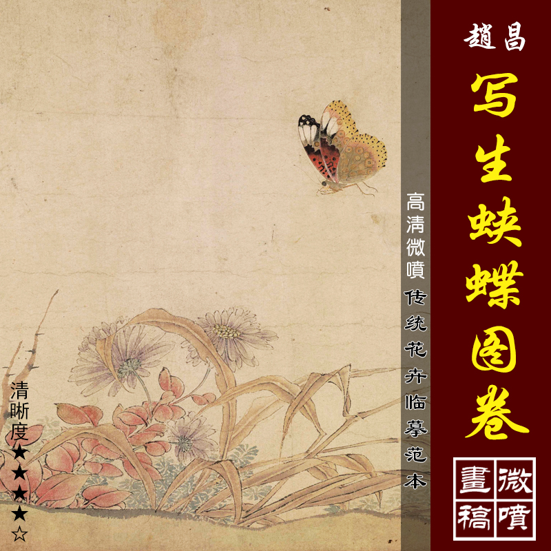 赵昌写生蛱蝶高清微喷宋元花鸟画