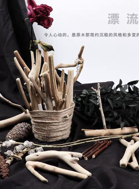 漂流木复古风森林系创作主题墙