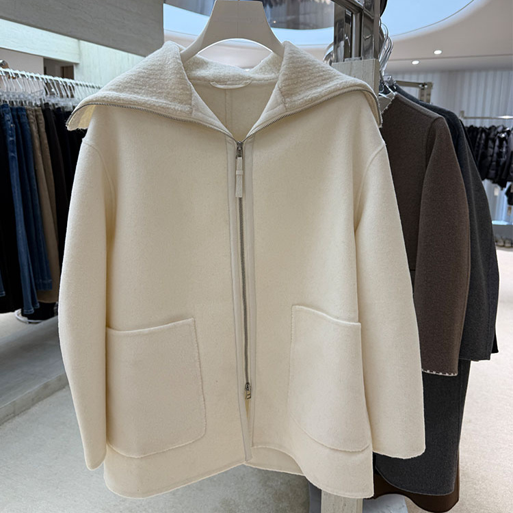 AS达哥~高性价比~羊毛针织翻领中长款大衣女25秋新款廓形外套女