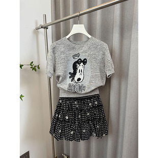 针织女上衣 本货2025早秋卡通提花减龄套头短袖 AS达哥 区别市场版