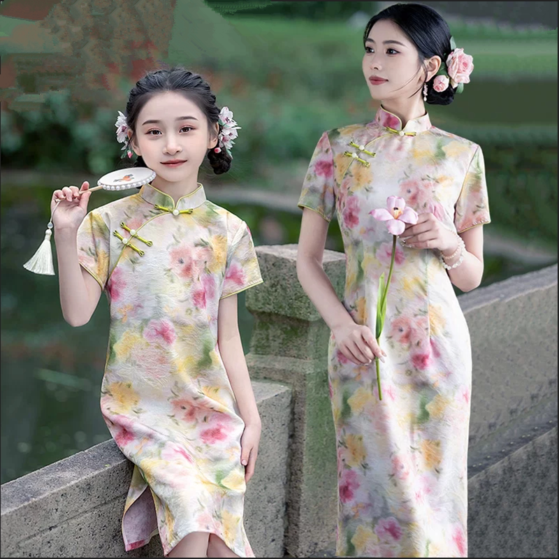成人新中式旗袍连衣裙夏季大码女唐装
