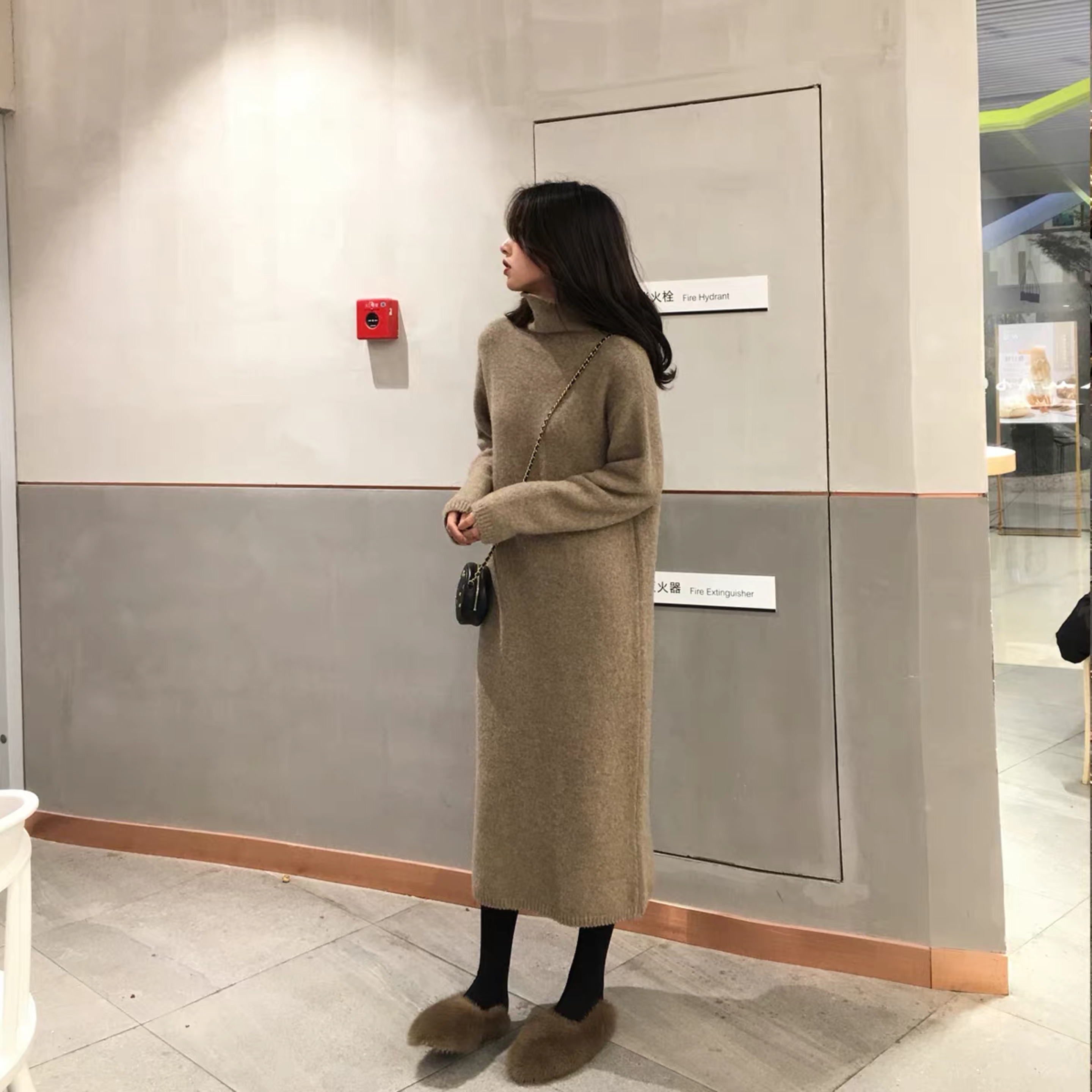 ANNA2018¶¬¼¾Ð¿î°Ù´î¸ßÁìÕëÖ¯Á¬ÒÂȹ¿íËɼӺñëÒÂȹȹ×ÓÅ®×°