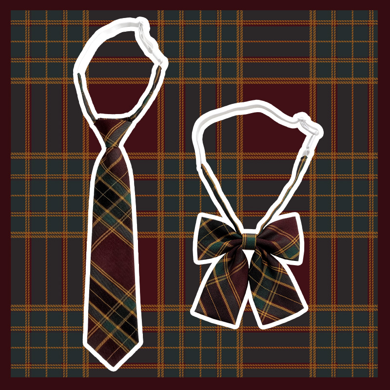 红绿格圣诞领带懒人免打