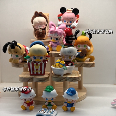 泡泡玛特DIMOOWORLD迪士尼系列手办盲盒收纳展示架diy造景木质架