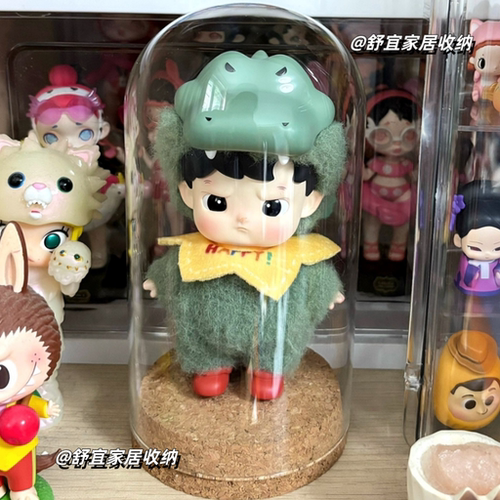 泡泡玛特动物贴贴系列凶凶鳄搪胶毛绒玩偶盲盒展示收纳盒单人防尘