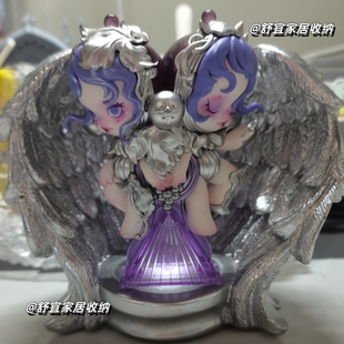 泡泡玛特餐桌双生的制衡盲盒手办diy造景天使翅膀底座收纳展示架