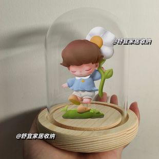 泡泡玛特DIMOO梦里梦外盲盒手办园丁之梦收纳盒玻璃罩造景展示盒