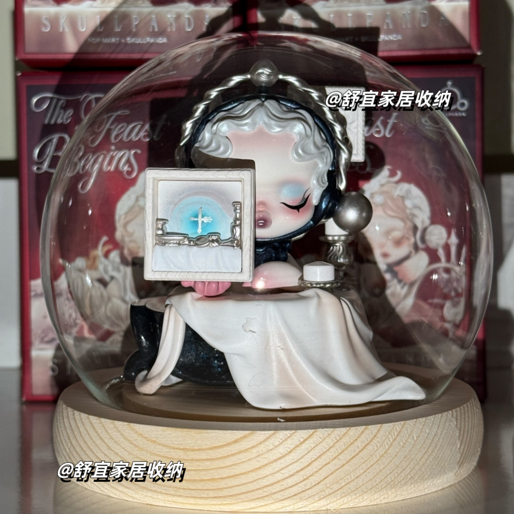 泡泡玛特sp餐桌系列盛宴手办盲盒展示盒diy造景玻璃罩防尘收纳盒
