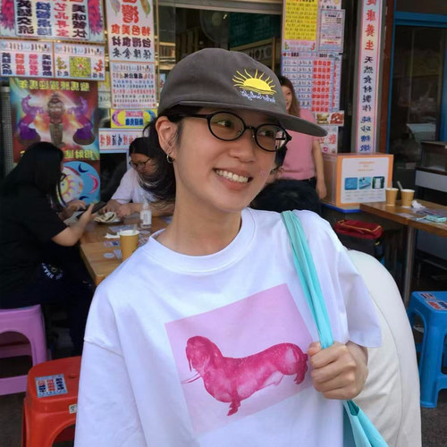 腊肠狗印花宽松纯棉短袖T恤女