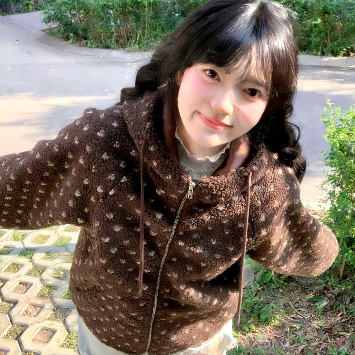 爱心波点羊羔毛连帽外套女大童初中高中学生保暖韩系复古绒感外套,女装/女士精品,卫衣/绒衫,淘宝优惠券,粉丝福利购,淘宝优惠卷