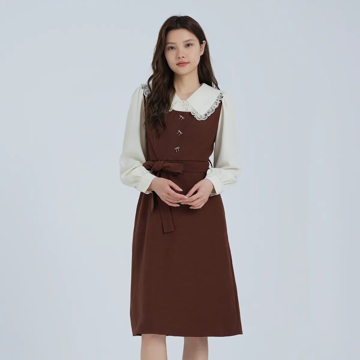 清仓！阿依莲a.yilian 假两件连衣裙