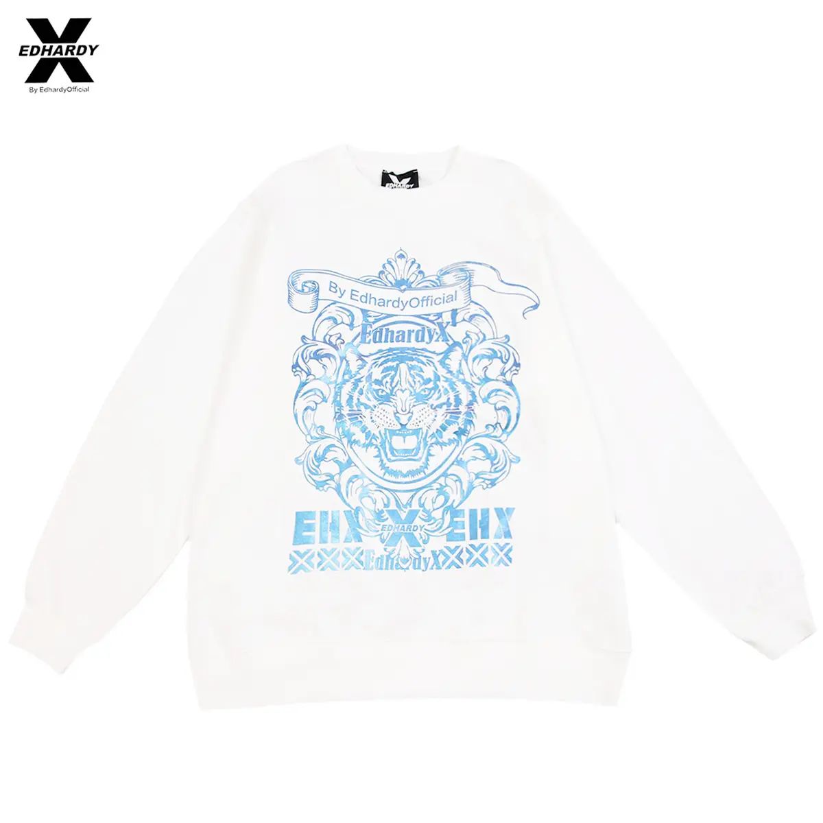 清仓！ED HARDY X 虎头印花宽松休闲套头圆领卫衣