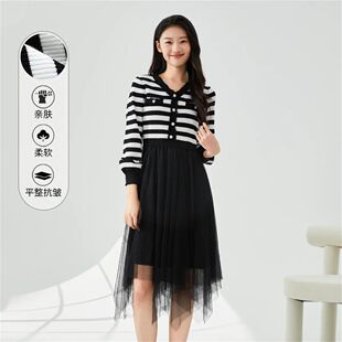 清仓 毛织拼接连衣裙 阿依莲a.yilian