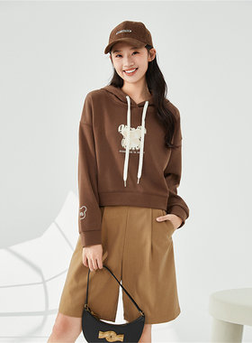 清仓！秋冬装阿依莲a.yilian 带帽套头卫衣